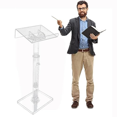 PLABNK Acryl-Podium, bodenstehendes Rednerpult, modernes, gebrauchtes Kirchenpodium für Präsentation, Konferenz, Zeremonie, Rede,Clear