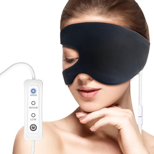 Comfheat Single Eye Warm Compress Mask for Stye Treatment | USB Heated Eye Mask, 3 Heat Settings for Blepharitis, Chalazion, Dry Relief, Used for Left or Right, Washable
