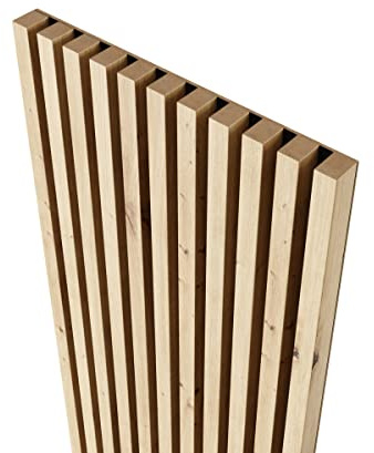 MEBANO. Akustikpaneele auf Schwarzplatte - 4 Stücke x (240x18,5 cm), Eiche Artisan, Wanddeko Lamellen aus MDF, Wandverkleidung, Paneele Wand Wohnzimmer, Holzpaneele auf HDF-Platte