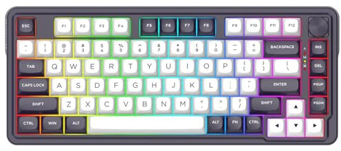 Redragon K715 PRO Custom QMK/VIA-Gaming-Tastatur, 81 Tasten, kabellose programmierbare mechanische Tastatur, Hot-Swap-Sockel, dedizierte Knopfsteuerung, 5-lagige Geräuschdämpfung, linearer Schalter