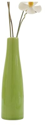 Vaso decorativo in ceramica, piccolo vaso decorativo per fiori a stelo singolo, minimalista, sottile, vaso floreale rustico in ceramica per casa e ufficio, centrotavola decorativo (verde)
