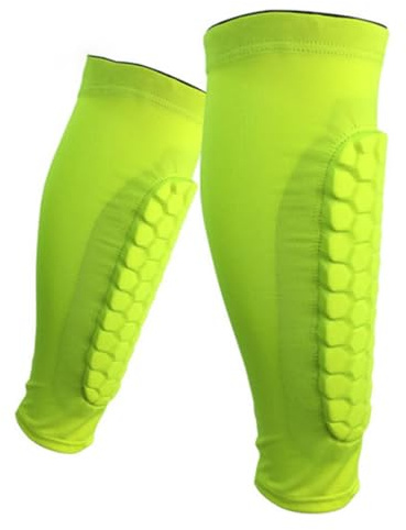 Tomedeks 1 pair Football Shin Pads,Shin Guards,shin defender,sock shin pads,Honeycomb Guards Football Shin Guards,Football Shin Guards for Kids and Aldult(Fluorescent Green, L)