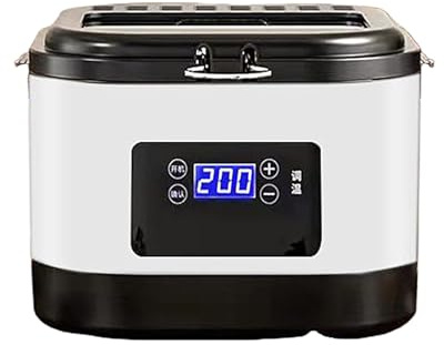 Friggitrice ad Olio Chiusa 5 Litri con Cestello per Friggere, Friggitrice Elettrica ad Olio 1000W, Controllo Della Temperatura 60-200°C, per Uso Domestico(White)