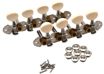 MagiDeal Mandolin -Tuning -PEGS -Instrumentenzubehör 4L 4R Hochleistungsleichter Mandolinentuner für Banjo 8 Saiten Mandoline, Silber