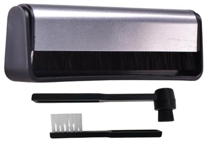 Schallplattenreinigungsbürste – Antistatische Kohlefaserkopf-Bürste für Vinylplatten, Professionelles Plattenspieler-Zubehör | Plattenreiniger für makellosen Klang und Pflege wertvoller Schallplattenk