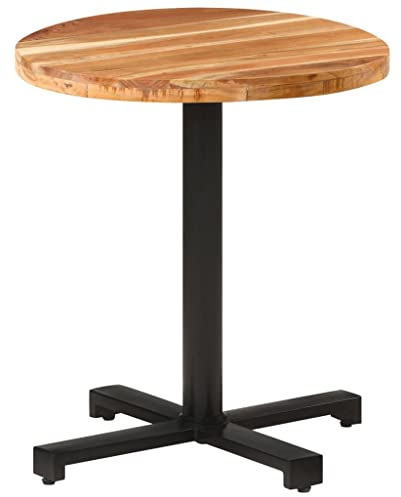 GCHDHAPB Hembord, köks- och matsalsbord, bistrobord runt 70 x 75 cm massivt akaciaträ