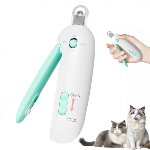 Ehucaow Celery Pets Nagelknipser, verstellbarer Krallenzange für Katzen, Rundlochschneider mit Staubspeicher, sicheres Haustier-Krallenscherer, Fellpflege-Werkzeug (blau)
