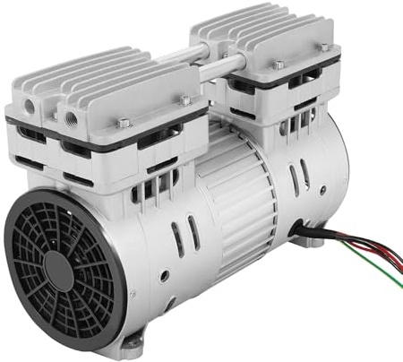 Compresor sin aceite, 750 W, compresor de aire de 220 V, 1400 rpm, 145 l/min, salida de aire comprimido, compacto y silencioso, para taller y aplicaciones industriales, 29 x 15 x 24 cm