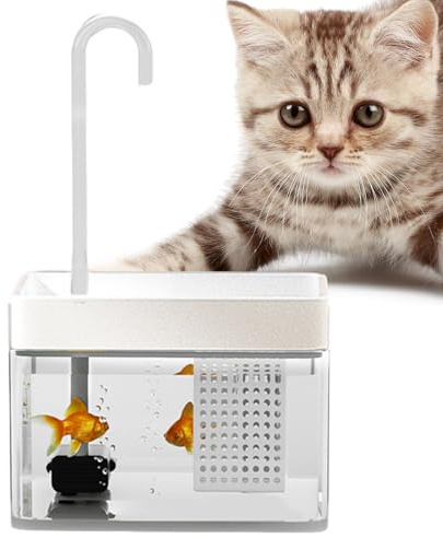 Fontaine d'eau Cat - Distributeur pour animaux domestiques transparents, bol automatique de pompes silencieuses | Alimentateur de style poisson de 1500 ml, station multiple d'hydratation avec boîte D
