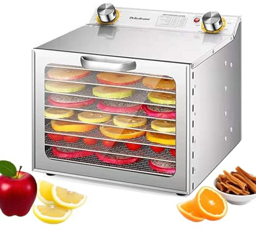 CUTANGELAR Liofilizzatore Commerciale, Disidratatore Professionale 800W Acciaio Inossidabile, Controllo Temperatura e Tempo, Essiccatore Multifunzione, Perfetto per Frutta.(8Layers/400W)