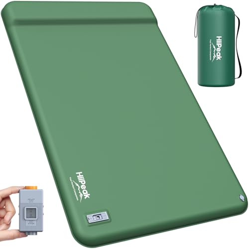 HiiPeak Materassino per 2 persone valore R 9,5 – Inverno e altre stagioni, materassino gonfiabile con pompa elettrica, schiuma e cuscino, materasso ad aria da campeggio per esterni, escursioni, tenda