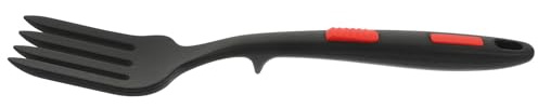 Tenedor de Comida de Silicona Negro, 1 Pieza para Cocina | Práctico y Seguro, Bordes Lisos y Redondeados, sin Rebabas, Apto para Hoteles y Camping