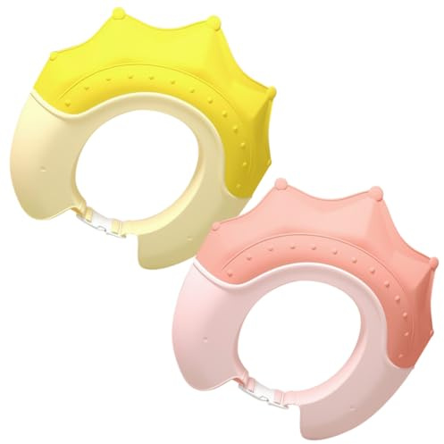 Duschhaube für Kinder, 2 Stück, Kunststoff, Kronenform | Kleinkinder, Süßes Design, Geeignet für Baden und Abschirmung, Ohrenschutz bei Nässe