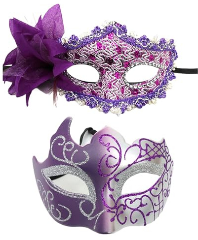 Generico Maschera Pizzo Nera, Mascherata Veneziana Donna Pizzo, Mezzo Viso, Mascherina Occhi da Ballo per Uomo Carnevale Halloween Festa,Maschere Carnevale Adulti,Retro-Mystik