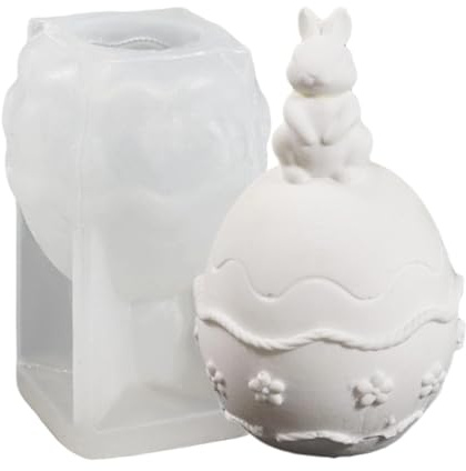 Molde de Huevo de Pascua - Manualidades Bonitas De Fácil Desmoldeo - Moldes De Huevo De Pascua Y Formas De Silicona,Para Velas, Jabón, Yeso, Resina Epoxi y