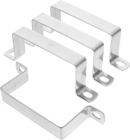 TOKIDNY Morsetti Design Leggero Resistente a Espansione Termica per Tubo Quadrato in Acciaio Inossidabile 304 Forma a U, 4 Pezzi, Adatti per Scale Interne