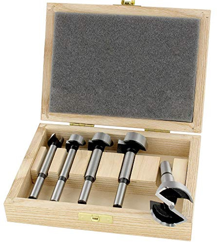 ENT 40105 Juego de 5 Brocas Forstner - Wave Cutter - con Borde Dentado - Ø 15-20-25-30-35 mm