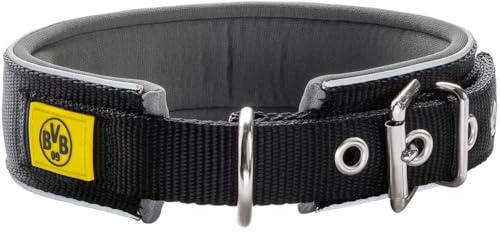 HUNTER NEOPREN REFLECT BVB Hundehalsband, reflektierend, gepolstert, 55, schwarz/gelb