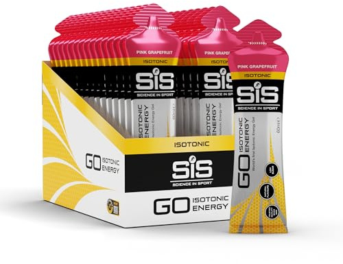 Science in Sport GO Isotonic Energy Gel 30x60ml Pamplemousse rose, Vegan - Formule isotonique avec 22g de glucides, Excellente source d’énergie, Alternative optimale aux boissons isotoniques