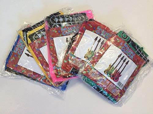 Tri 4 Pack of Inflatable Blow Up Guitars Assorted Colours