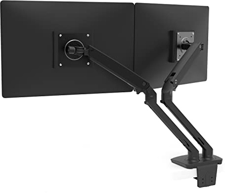 Ergotron – MXV Dual Monitor Brazo, montaje de escritorio VESA – para 2 monitores de hasta 24 pulgadas, 7 a 20 libras cada uno – negro mate