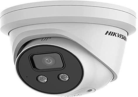Hikvision - Outdoor PoE IP Kamera Revolver 4MP 2,8 mm ColorVu AcuSense Weiß LED Deep Learning - DS-2CD2347G2-L(2.8mm)