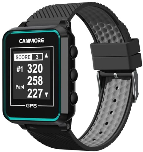 CANMORE TW356 Golf GPS Watch for Men and Women, Free Update 41,000+ Preloaded Courses Worldwide, High Contrast LCD Display, Upgrade IC Chip, Lightweight Essential Accessory for Golfers, Black