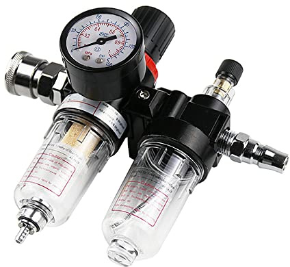 MOCNT 1/4 Régulateur de Pression Filtre d'air Séparateur d'eau de Huile d'Humidité Filtre Compresseur Lubrificateur Réducteur Processeur Pneumatiques Jauge Connecteur