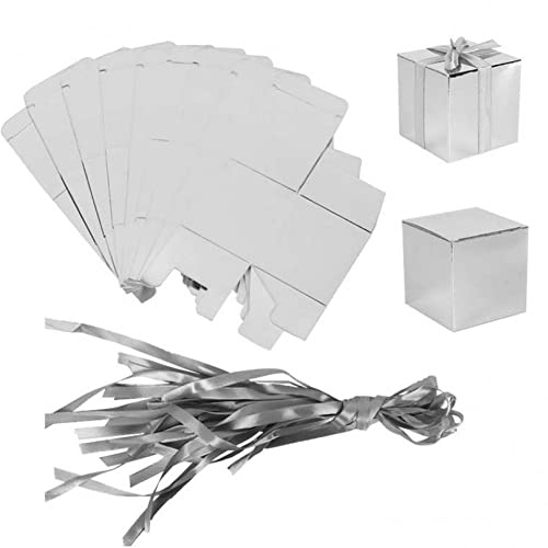 Kleine Pralinenschachtel, 10 Stück, Zucker, Schokolade, faltbare Schachteln, Geschenkboxen mit Bändern, Würfel, Hochzeitsbevorzugungsschachteln