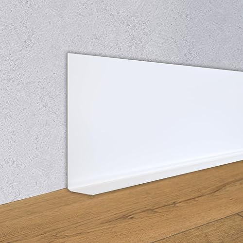 PVC Weichsockelleiste, 100x12mm, Selbstklebende Bodenleiste, Flexible Zierleiste Selbstklebend Wand-Boden-Übergang für Küche und Badezimmer (Weiß, 6mx10cm)