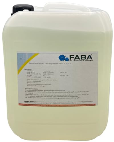 FABA Heizungswasser 10 L gebrauchsfertig nach VDI 2035 inkl. Ausgießer