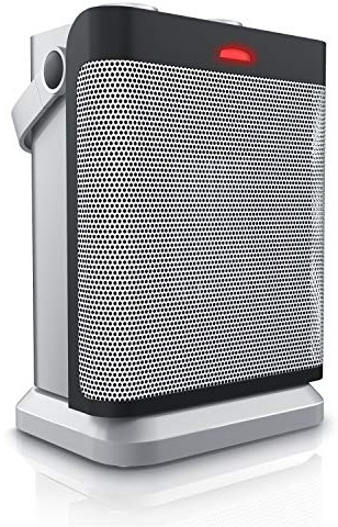 Brandson - kompakter Heizlüfter für 30 m², 2 Leistungsstufen + Ventilatorfunktion, verstellbares Thermostat, Sicherheitsschalter, Handgriff, 1800 Watt