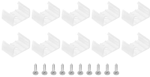 PATIKIL LED Streifenlicht Clips, 40er Pack Montagehalterung Befestigungsclips Kunststoff Klemmenhalter mit Schrauben LED Streifen Clips für 18mm-20mm Neon RGB Lichtkabelband, Durchsichtig