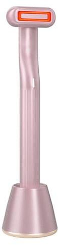 Masajeador De Ojos EMS Microcorrent Masajeador Facial Eléctrico Aparato De Belleza Para Ojos Para Arrugas Varita Facial Luz Roja,Ojeras,Ojos,Cuello (Color : Pink)