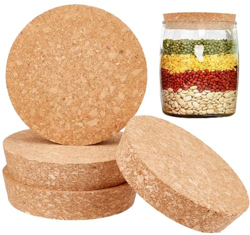 OLYCRAFT 4 Stück Große Korken Konische Korken Holzkorken Deckel Flaschendeckel Korken 11.3~12.3 cm Weinflaschenverschlüsse Holzglaskorken Für Küche Hochzeitsgeschenk Einmachen – 2.5 cm Dick