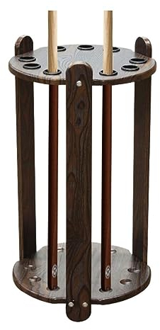 ANIIC Pool-Queue-Halter 9 Pool-Queue-Rack, Ball-Queue-Ständer, Runder Billardstock-Ständer, Verdicktes Blech, Starkes Und Langlebiges Holz Billard Queue Halterung