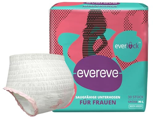 Inkontinenz Pants für Damen - 30x Inkontinenzeinlagen Gr.L-XL (70-115 cm) | Wiederverwendbare und Feuchtigkeitsbeständige