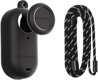 LOKYOYO 3in1 Silicone Protective Cover Combo Set for Insta.360 GO 3S Accessories, Thumb Camera Anti-Scratch Soft Silicone Case with Lens Cap Cover and Neck Strap Lanyard for Insta.360 GO 3S (Black)