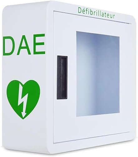 AED-Defibrillator-Aufbewahrungsschrank für den Innenbereich, wandmontierte Defibrillationsalarmbox aus Stahl für die meisten AED-Modelle, für Zuhause, das Büro und die Krankenpflege