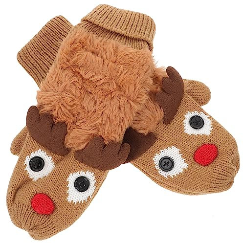 Yardenfun Handschuhe Herren Strick Vollfinger Kaltes Wetter Handschuhe Fäustlinge