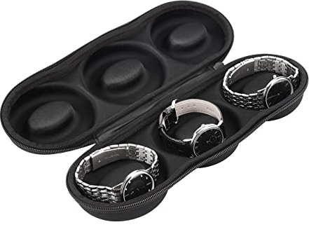 Vdaxvme Estuche de viaje para reloj, caja de almacenamiento de EVA, reloj de pulsera, bolsa de transporte protectora de 1/2/3 ranuras, como se describe