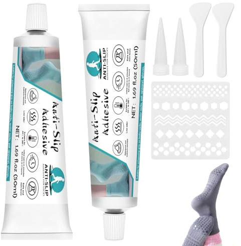 INNOVAYOU Strumpstopp 99 g, halkfri strumpa självhäftande transparent vattentät tygfärg, latexfri, vattenbaserad, tvättbar, slip sockor självhäftande lämpliga för strumpor, filtar