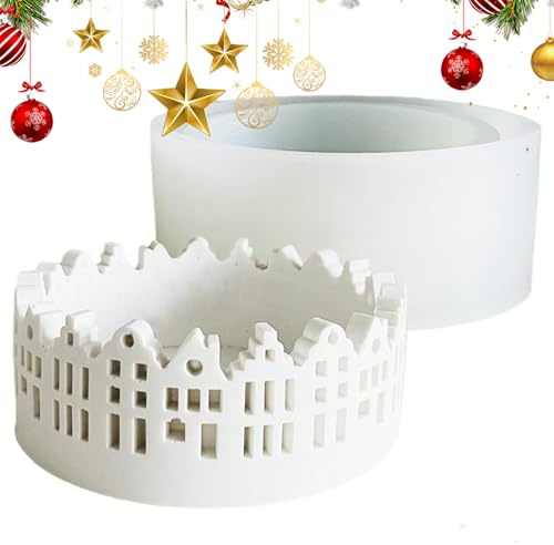 Silikonformen Silikonformhäuser, Haus - Runde Teelampe, Kerzenständer, Teelichthalter, Form, Für haus