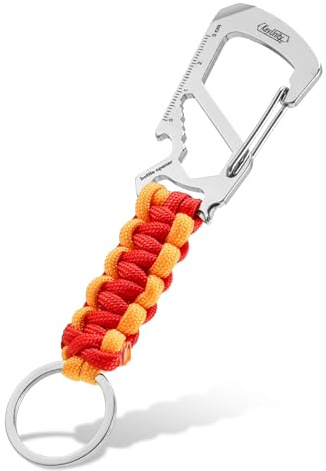 KeyUnity KC00 Paracord Schlüsselanhänger, Schlüsselkette mit Karabiner Paracord Anhänger, Geflochtene Lanyard Ring-Haken-Clip Schlüsselanhänger für Autoschlüssel,Wasserkocher und Outdoor (SL10)