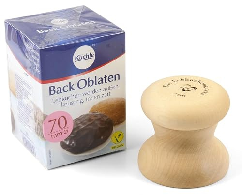 Lebkuchenglocke | Das Original | Lebkuchenformer Starter-Set 7 cm | inkl. Oblaten | idealer Helfer zum Backen von perfekten Lebkuchen, Makronen und Plätzchen