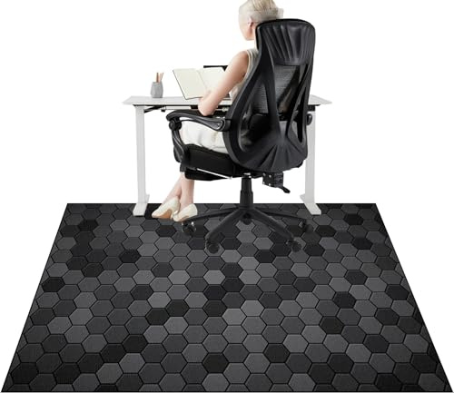 Gaming Bodenmatte 180 x 200 cm Bürostuhl Unterlage für Hartböden Gaming Stuhlmatten für Teppich Schreibtischstuhl Unterlage, Bodenschutzmatte Teppich Unterlage-Kratzfest Geeignet für Büro und Zuhause