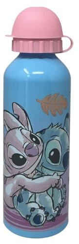 CARTOON Bouteille d'eau en aluminium pour enfants 500 ml avec bec (Stitch et Angel)