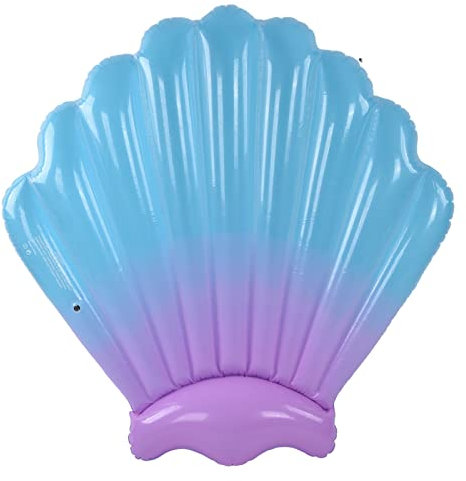Isola gonfiabile da piscina 145 x 140 cm, design a conchiglia, letto ad acqua galleggiante, materiale PVC, ideale per piscina e spiaggia