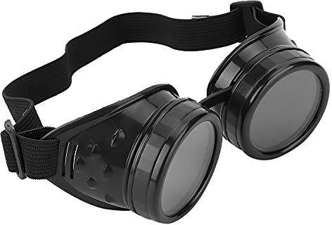 Zerodis ABS Vintage Steampunk -Schutzbrille, Verstellbare Doppelschicht -Sonnenbrille mit Elastischen Kopfgurt und Austauschbare Objektive für Cosplay -Halloween -Party -Kostüme (1)