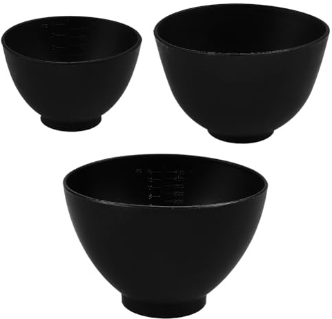 GORGECRAFT Cuencos de Silicona Flexibles Reutilizables Pequeños Negros para Mezclar Productos de Cuidado Facial Kit de Herramientas de Belleza Cosmética para Salón de Belleza En Casa Cuidado